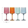 14 oz. Stemmed Wine Glass, 4 Colors (Set of 4)