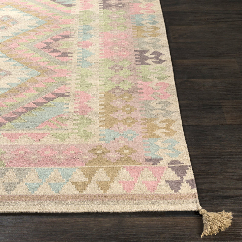 Adia Rug in Rose & Khaki