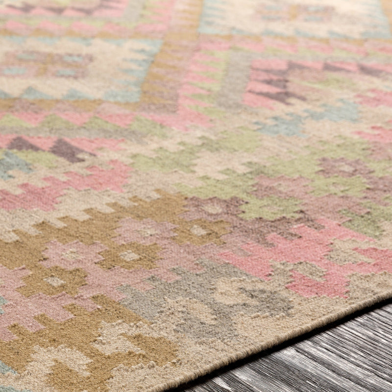 Adia Rug in Rose & Khaki