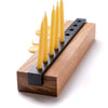 Menorah Modern Wood and Steel in Oak