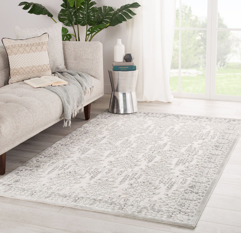 Brighton Oriental Gray & Cream Area Rug