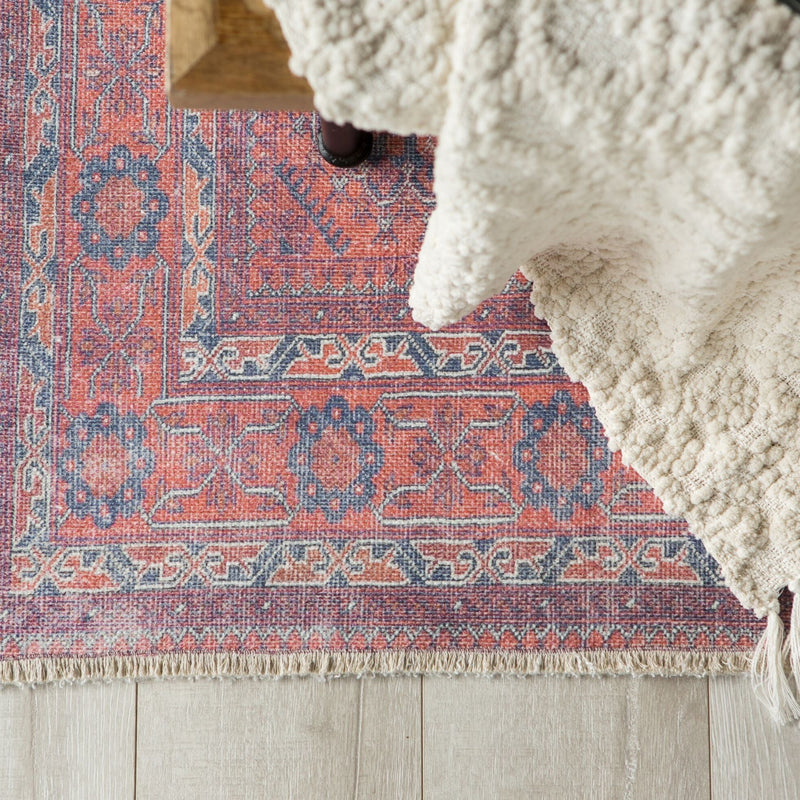 Shelta Oriental Blue & Red Area Rug