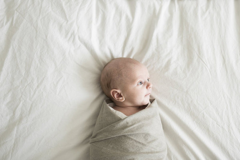 Linen Swaddle Blanket in Petal