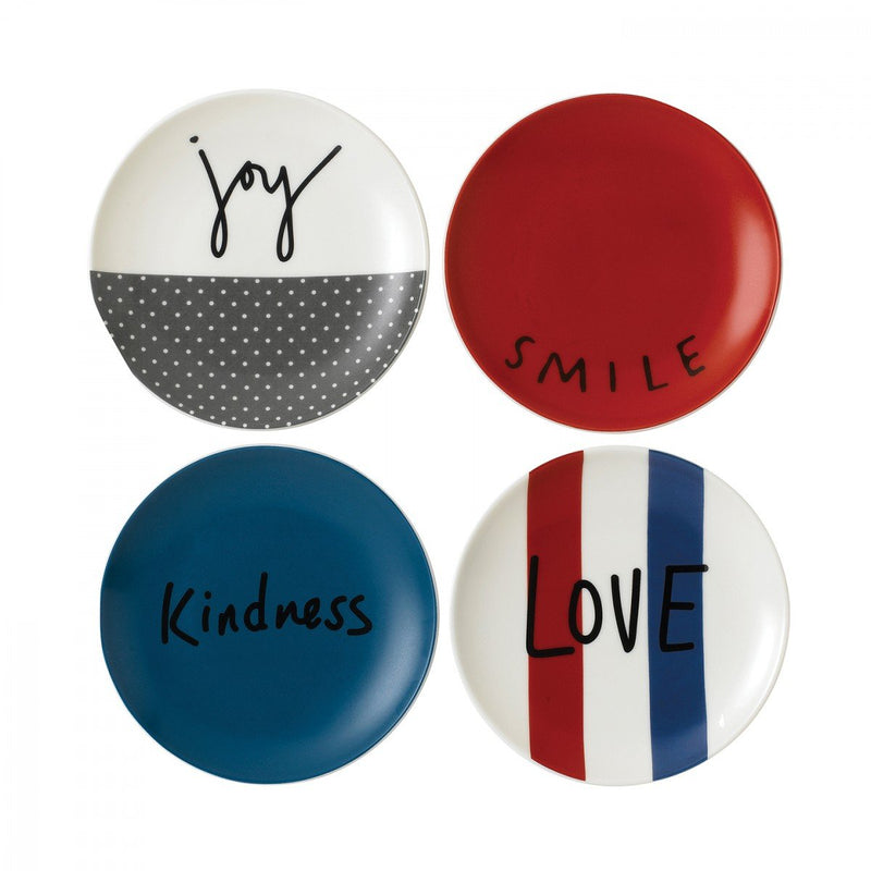 Joy 8 inch Plate Mixed Set of 4 by Ellen DeGeneres