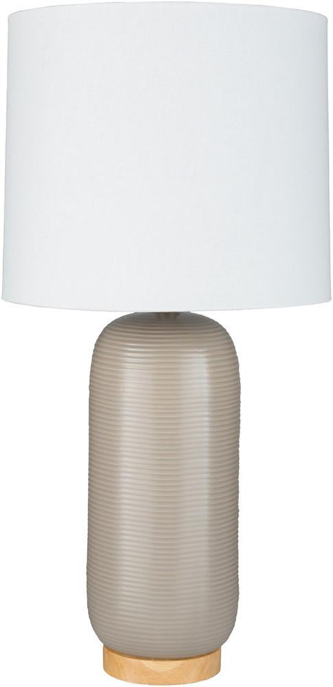 Everly Table Lamp in Taupe & White