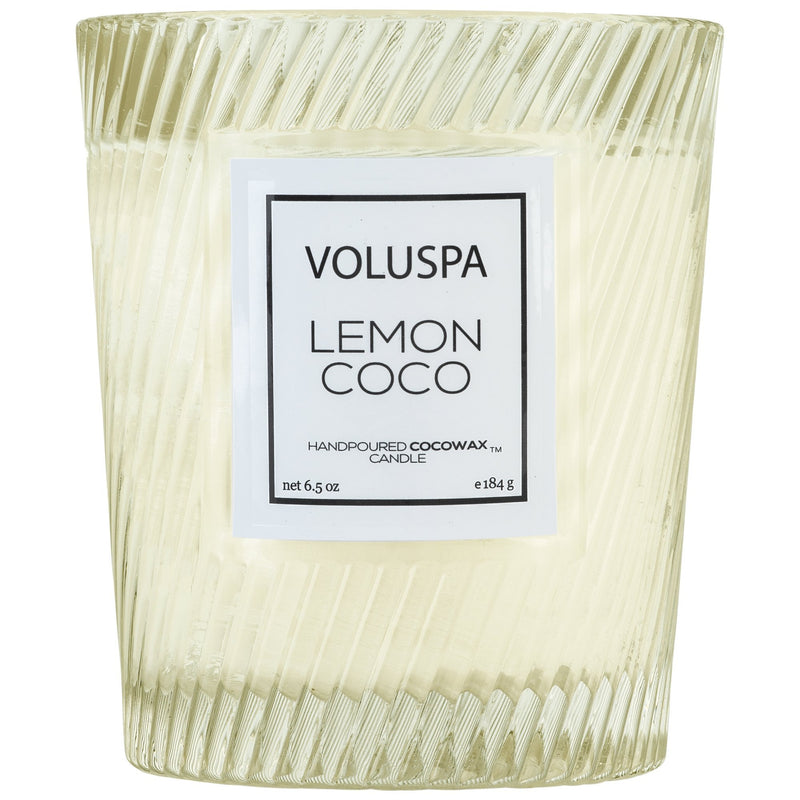 Classic Textured Glass Candle in Lemon Coco design by Voluspa