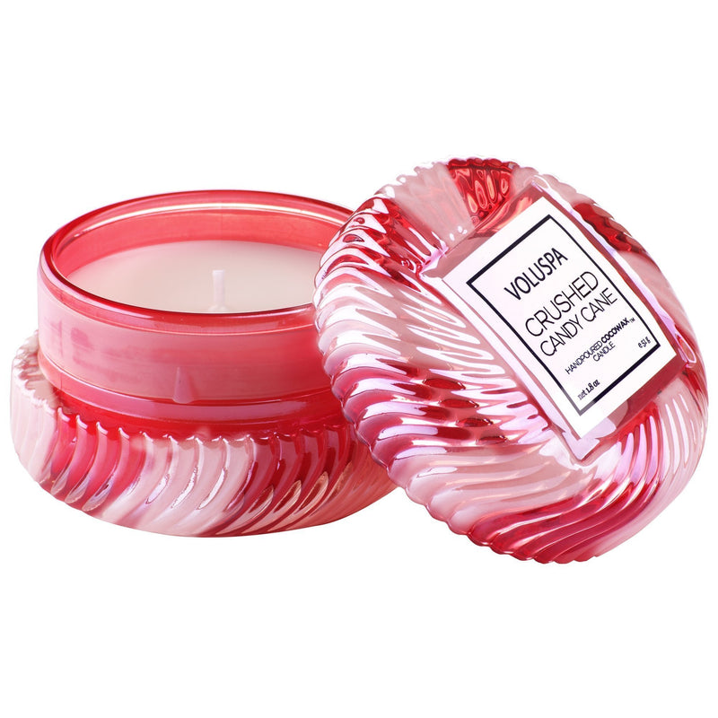 Macaron Candle in Crushed Candy Cane design by Voluspa