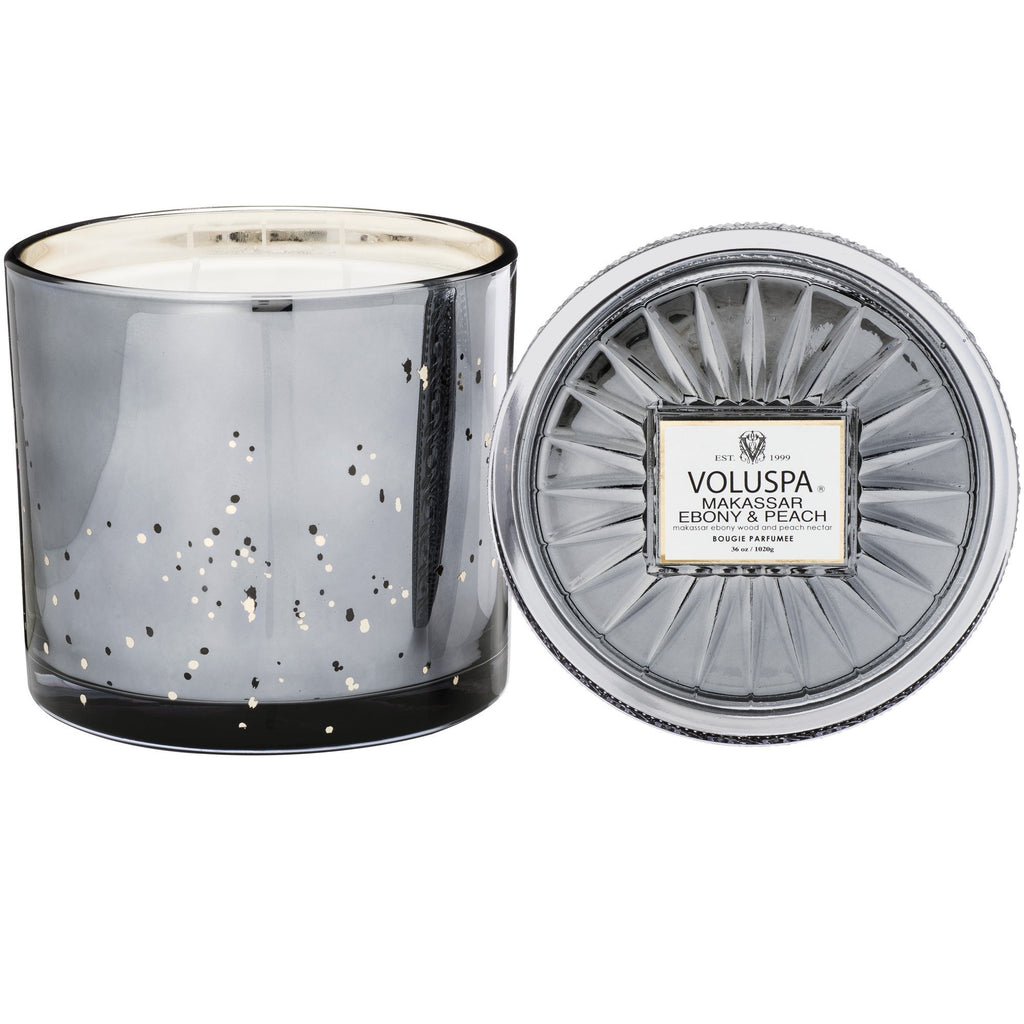 Grande Maison 3 Wick Glass Candle in Makassar Ebony & Peach design by Voluspa