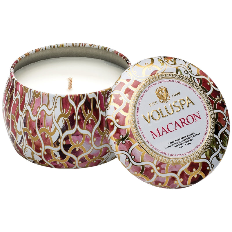 Petite Decorative Tin Candle in Macaron design by Voluspa