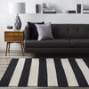 Frontier Collection 100% Wool Area Rug in Jet Black and White design by Surya