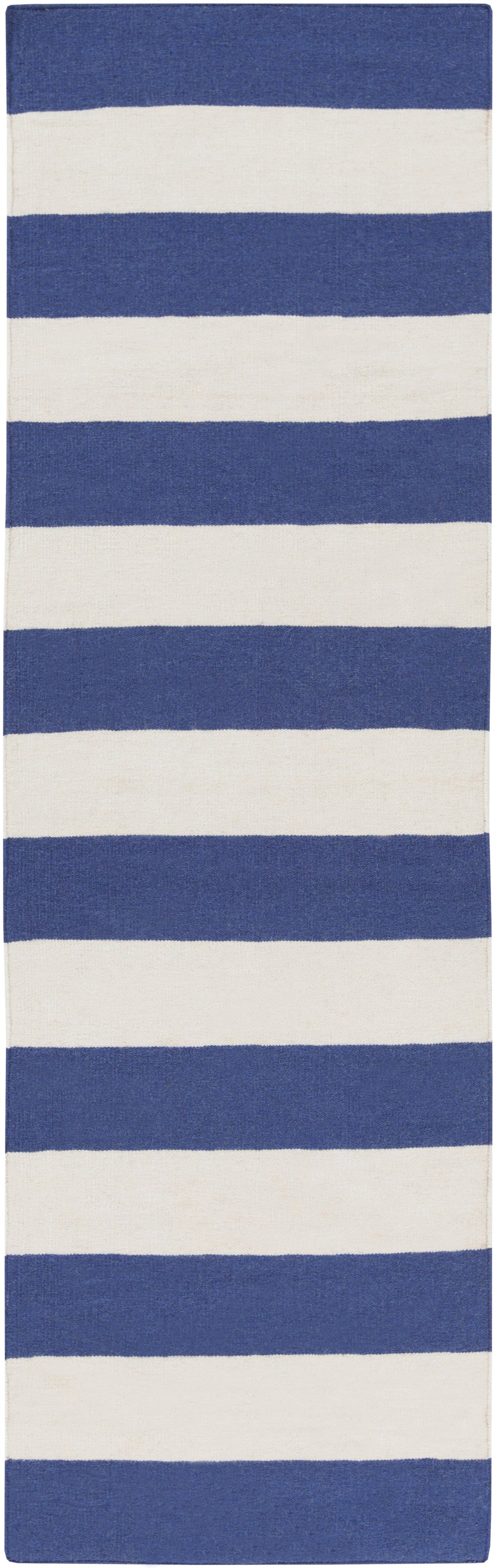 Frontier Collection 100% Wool Area Rug in Blue Corn and White design by Surya