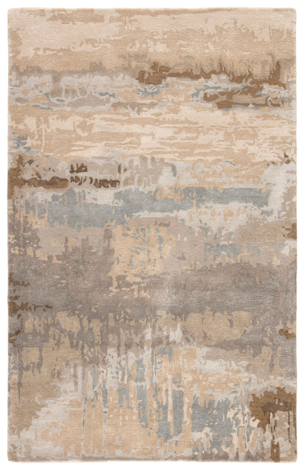 Benna Handmade Abstract Brown & Gray Area Rug