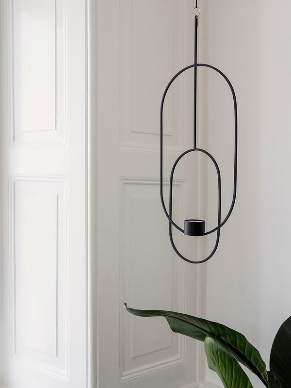 Oval Hanging Tealight Deco in Black by Ferm Living