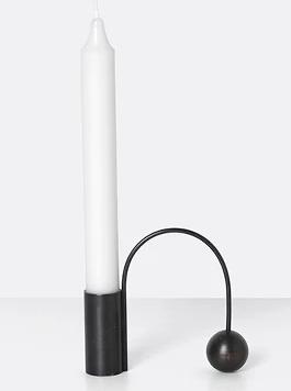 Balance Candle Holder in Black by Ferm Living