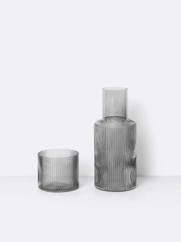 Ripple Small Carafe Set in Smoked Grey