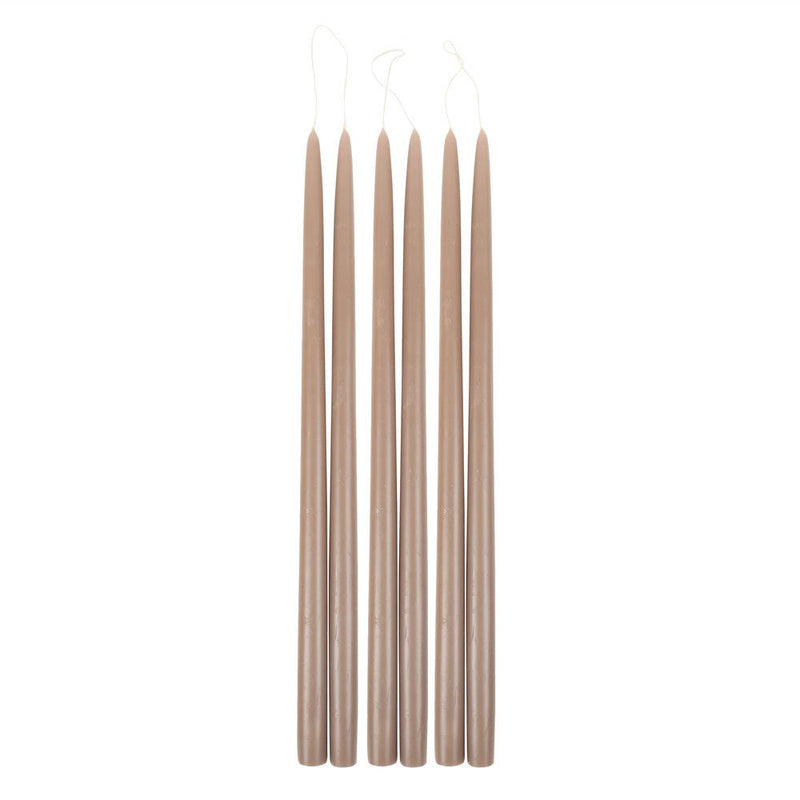 Greige Taper Candles in Various Sizes