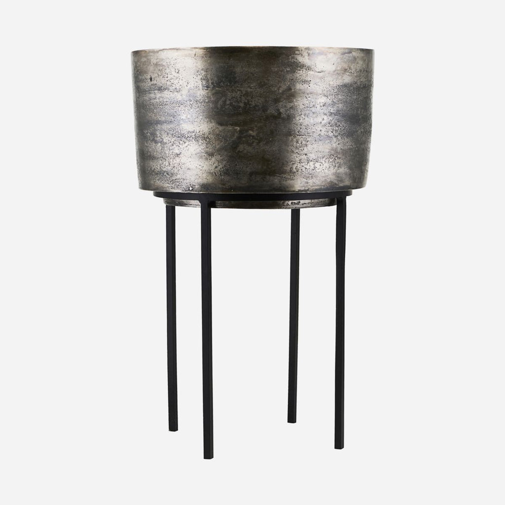 Kazi Planter, Silver Oxidized