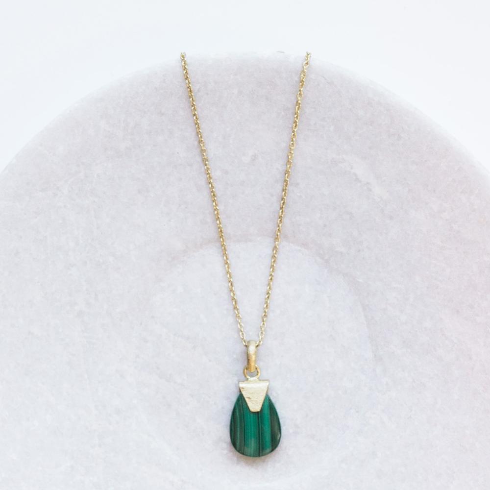 Anvi Gold Pendant in Malachite by BD Edition I