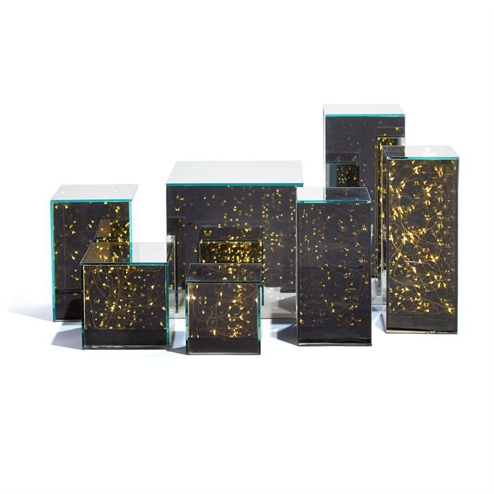 Cityscape 7 Pc LED Light Up Glass Box Decor design by Tozai