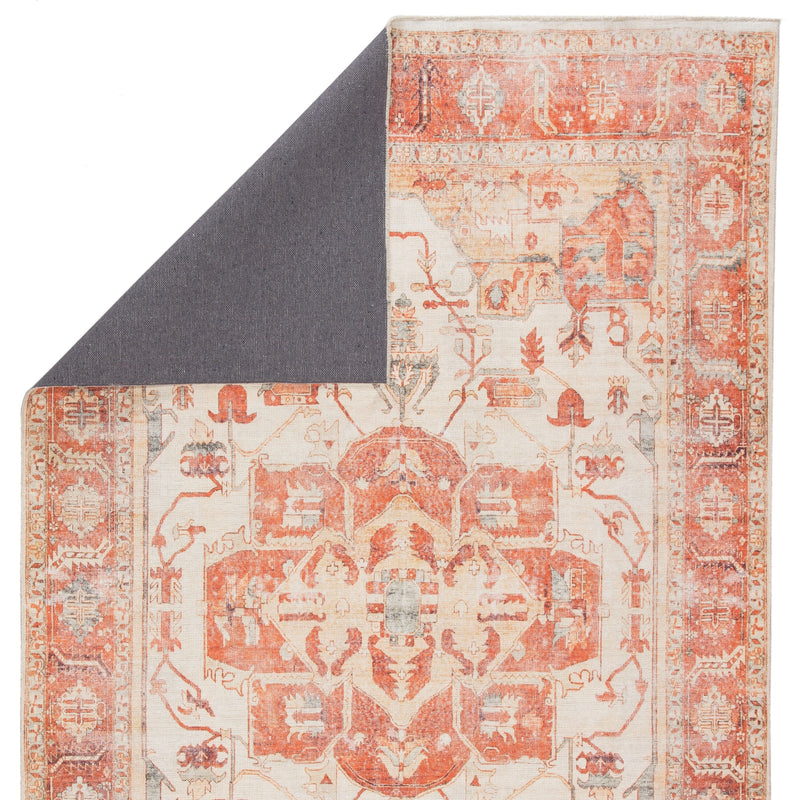 Rhoda Medallion Orange & Ivory Area Rug