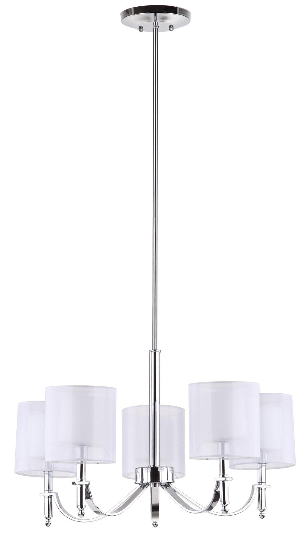 Mika 5 Light Chrome 26.4 Inch Dia Adjustable Chandelier