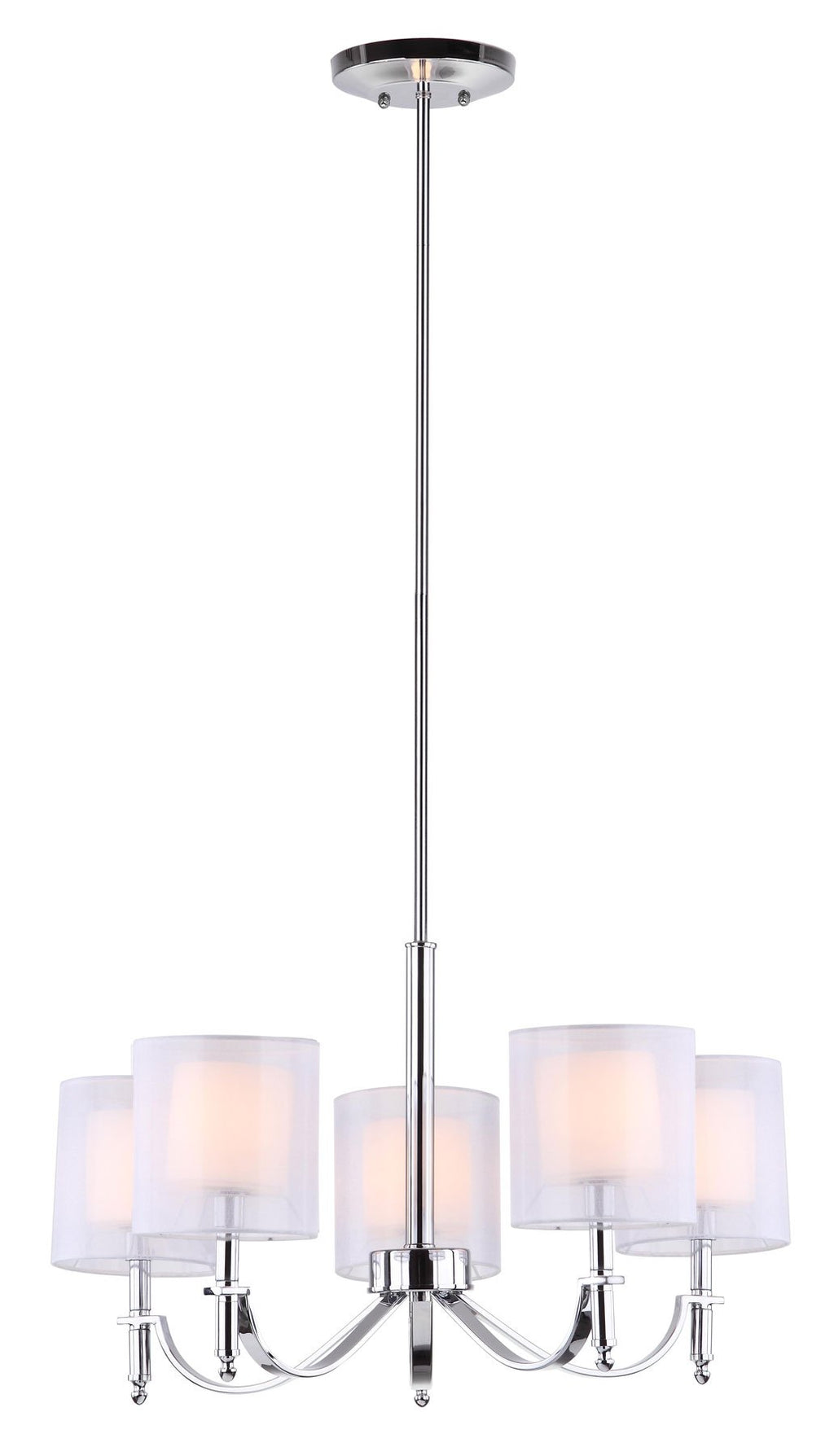 Mika 5 Light Chrome 26.4 Inch Dia Adjustable Chandelier