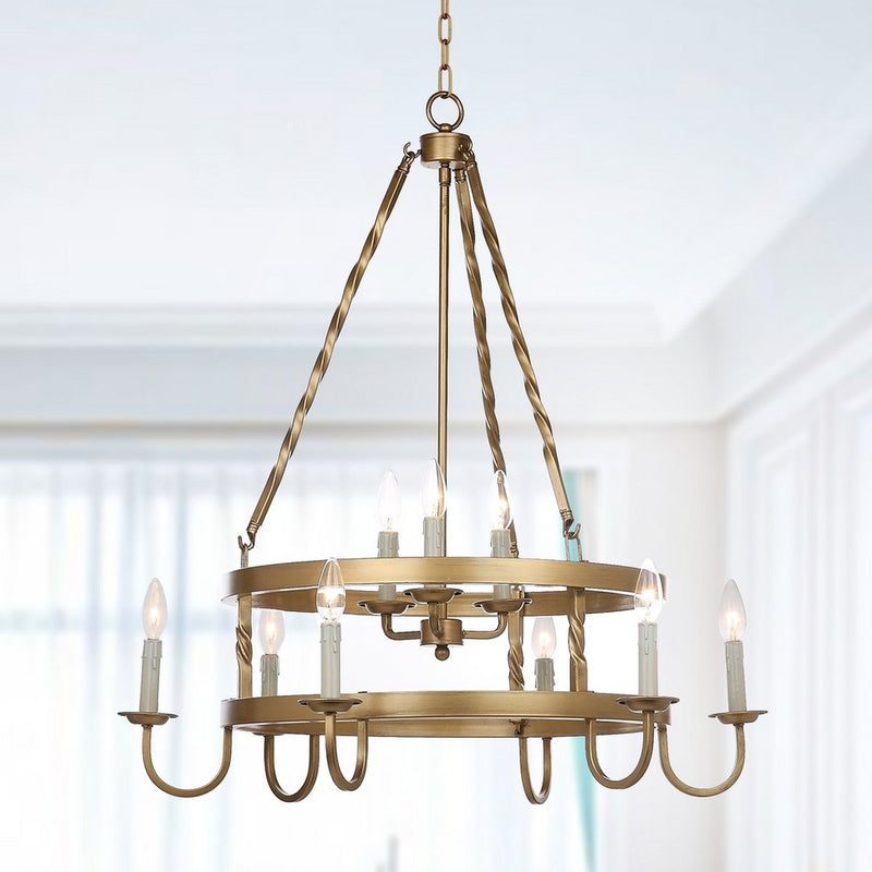 Crowley 9 Light 31-Inch Dia Adjustable Chandelier