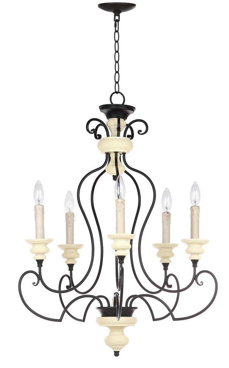 Hanna 5 Light 24-Inch Dia Adjustable Chandelier