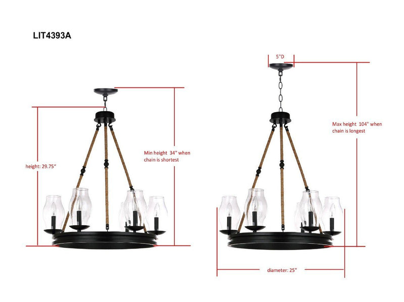 Fritz 25-Inch Dia Adjustable Chandelier