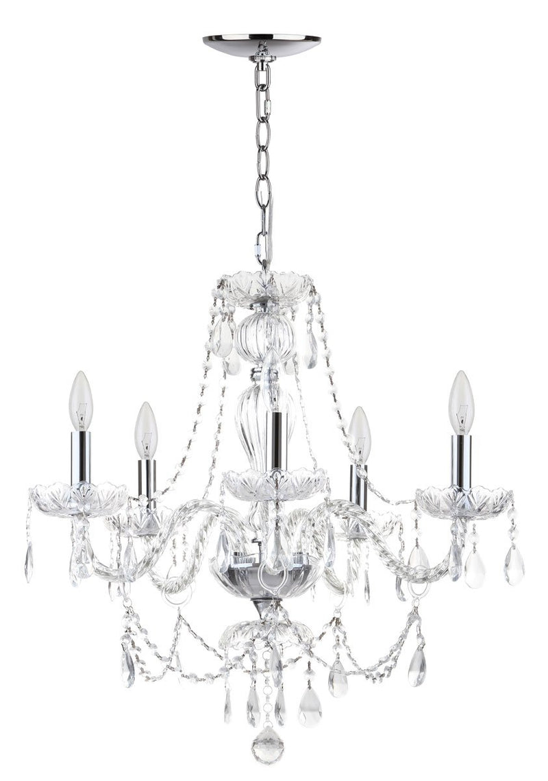 Jingle 5 Light Chrome 22.5 Inch Dia Adjustable Chandelier