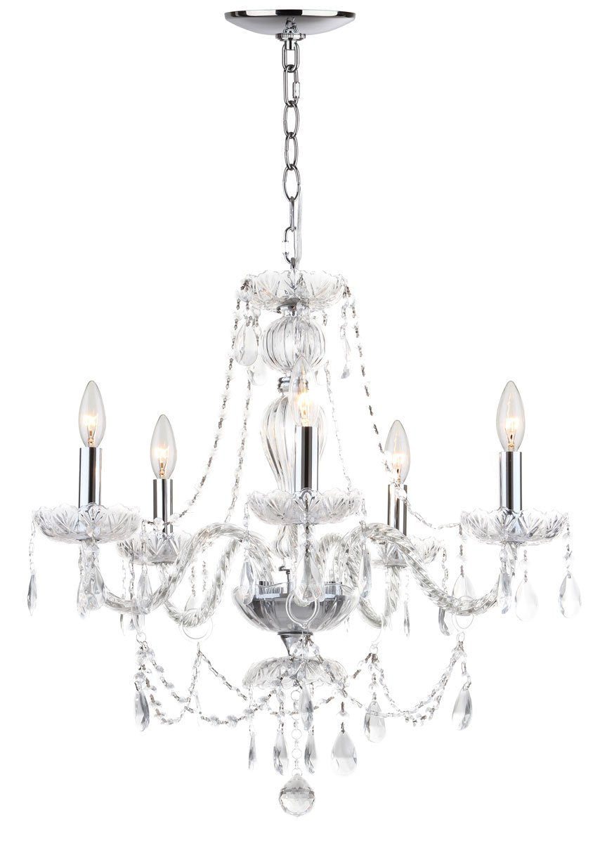 Jingle 5 Light Chrome 22.5 Inch Dia Adjustable Chandelier