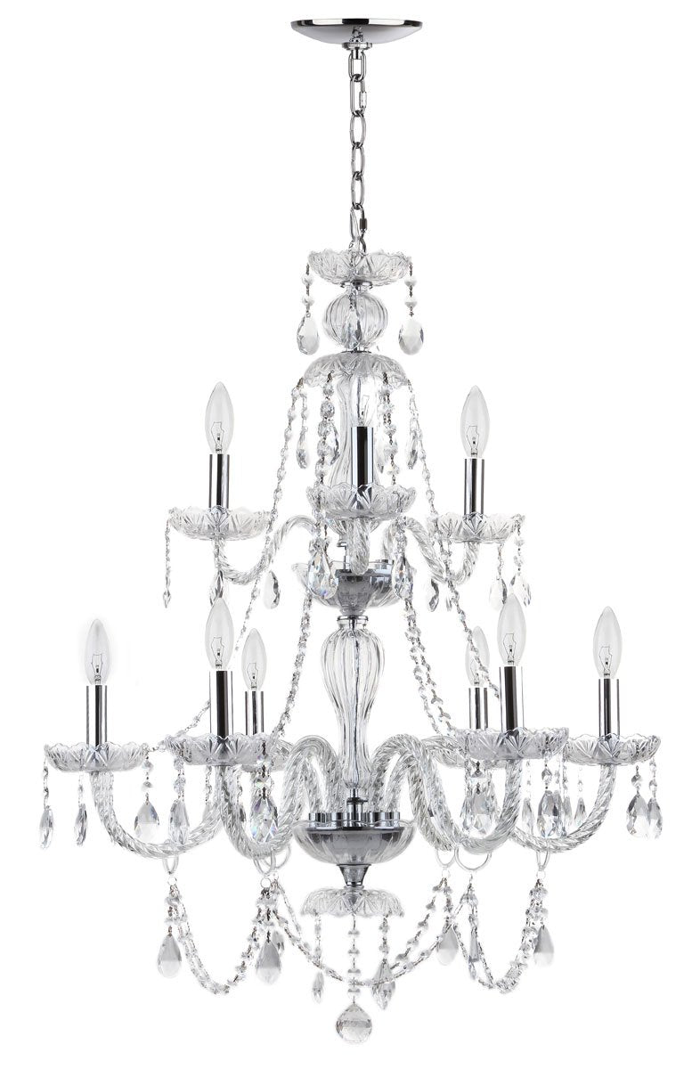 Aura 9 Light 26 Inch Dia Adjustable Beaded Chandelier