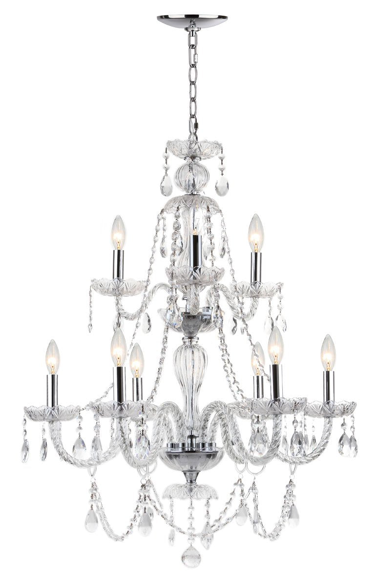 Aura 9 Light 26 Inch Dia Adjustable Beaded Chandelier