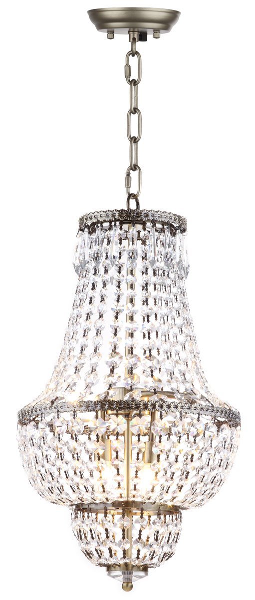 Amoret 4 Light Brass 12 Inch Dia Adjustable Beaded Chandelier