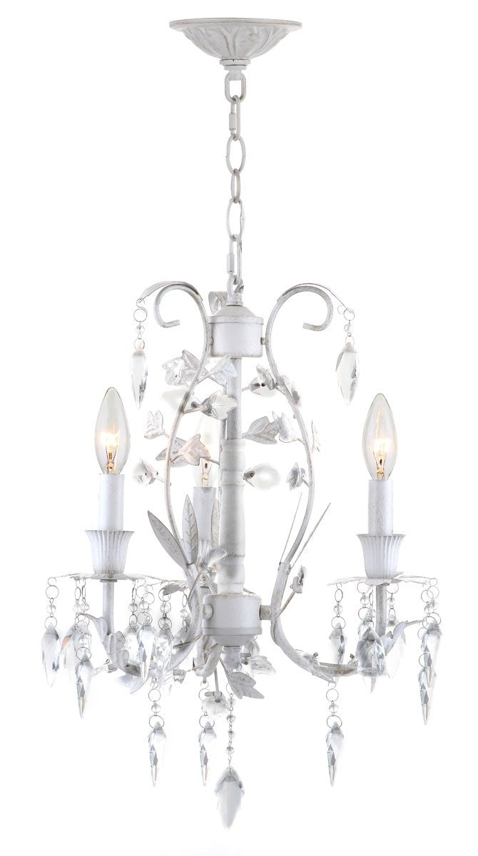 Jasper 3 Light White 14.5 Inch Dia Adjustable Chandelier