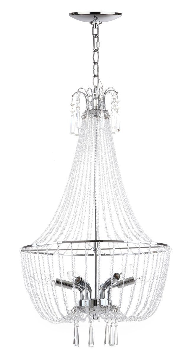 Berlin Chrome 17.5 Inch Dia Adjustable Glass Beaded Chandelier