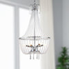 Berlin Chrome 17.5 Inch Dia Adjustable Glass Beaded Chandelier