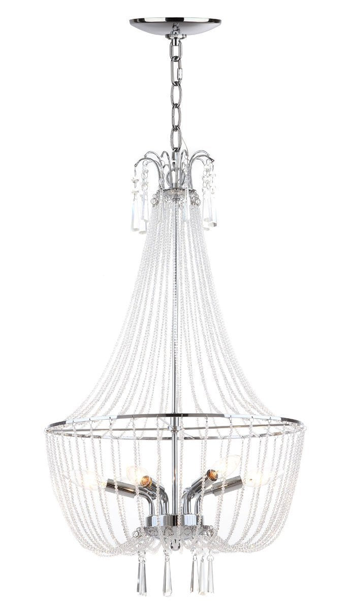 Berlin Chrome 17.5 Inch Dia Adjustable Glass Beaded Chandelier