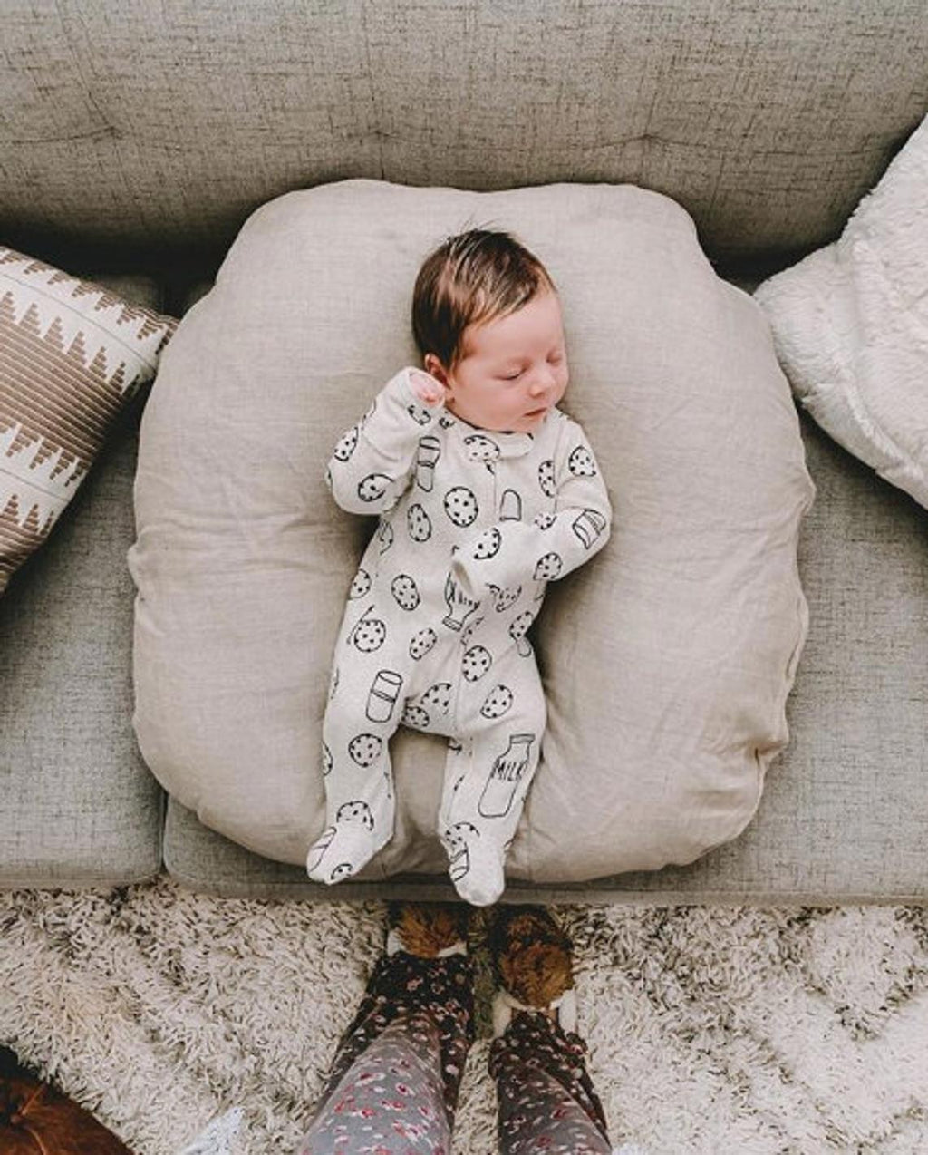 Earth Stripe Linen Newborn Lounger Pillow Cover