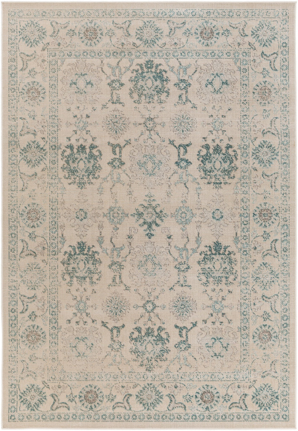 Mavrick Rug in Beige & Teal design by Surya