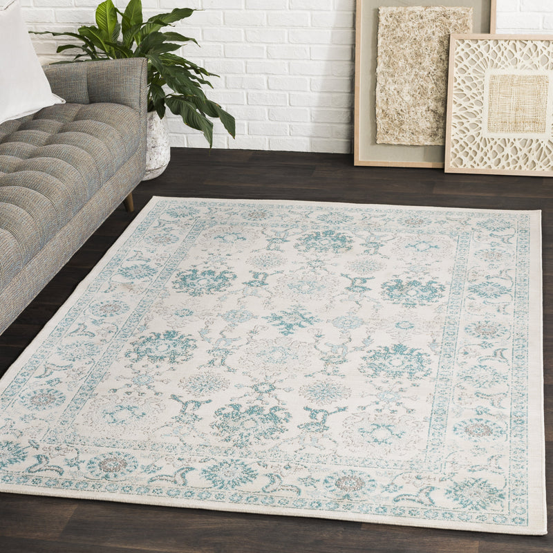 Mavrick Rug in Beige & Teal design by Surya