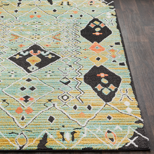 Moroccan Shag Rug in Aqua