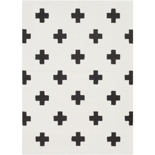 Moroccan Shag Rug in White & Black