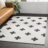 Moroccan Shag Rug in White & Black