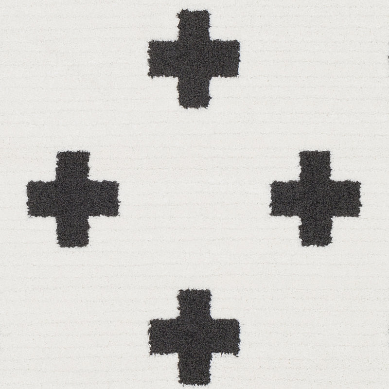 Moroccan Shag Rug in White & Black