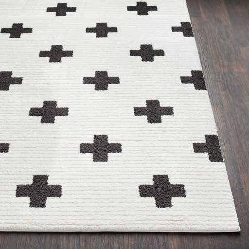 Moroccan Shag Rug in White & Black