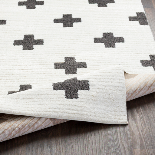 Moroccan Shag Rug in White & Black