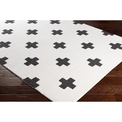 Moroccan Shag Rug in White & Black