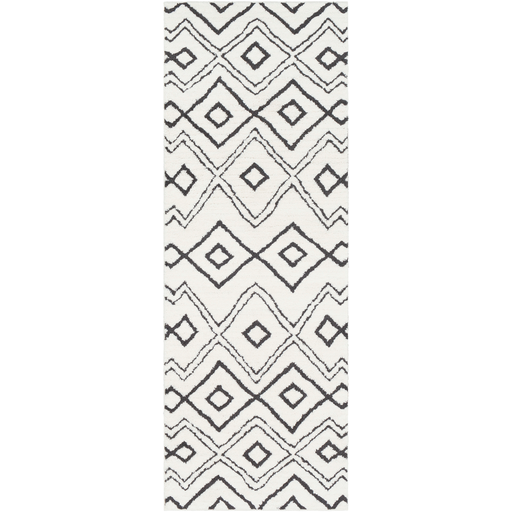 Moroccan Shag Rug in White & Black