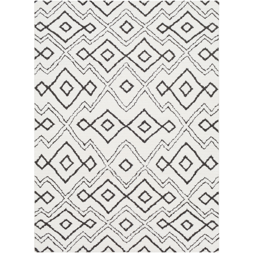 Moroccan Shag Rug in White & Black